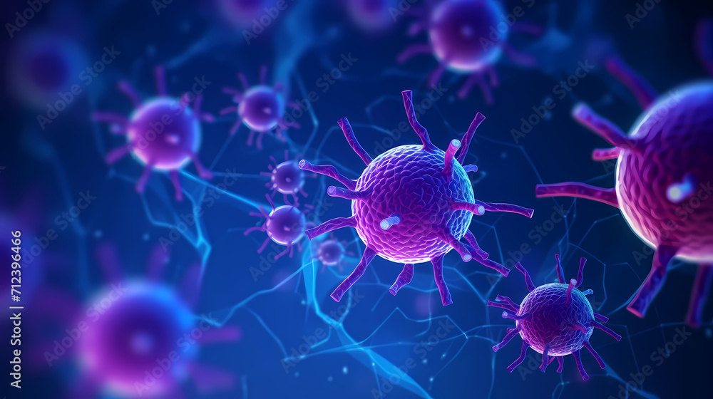 Virus cells abstract science concept, medical research background Virus cells abstract science concept, medical research background