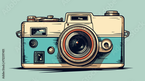 Vintage camera capturing the diversity of educational experiences and perspectives .simple isolated line styled vector illustration