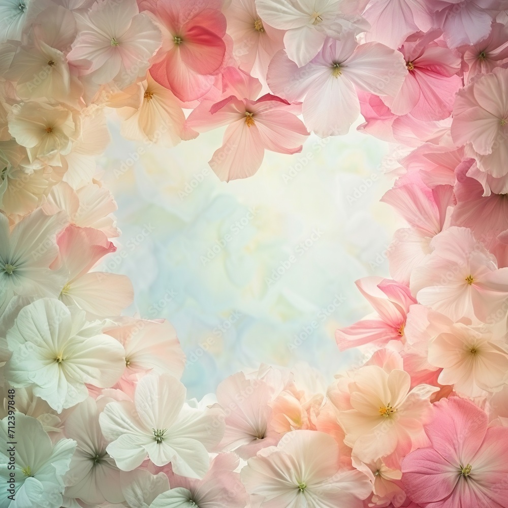 Mother's Day Pastel Floral Heart Background


