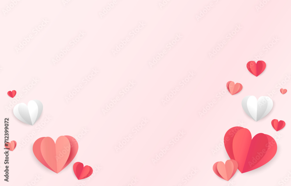 Valentine's day background with product display and Heart Shaped Balloons. Valentine's day banner.