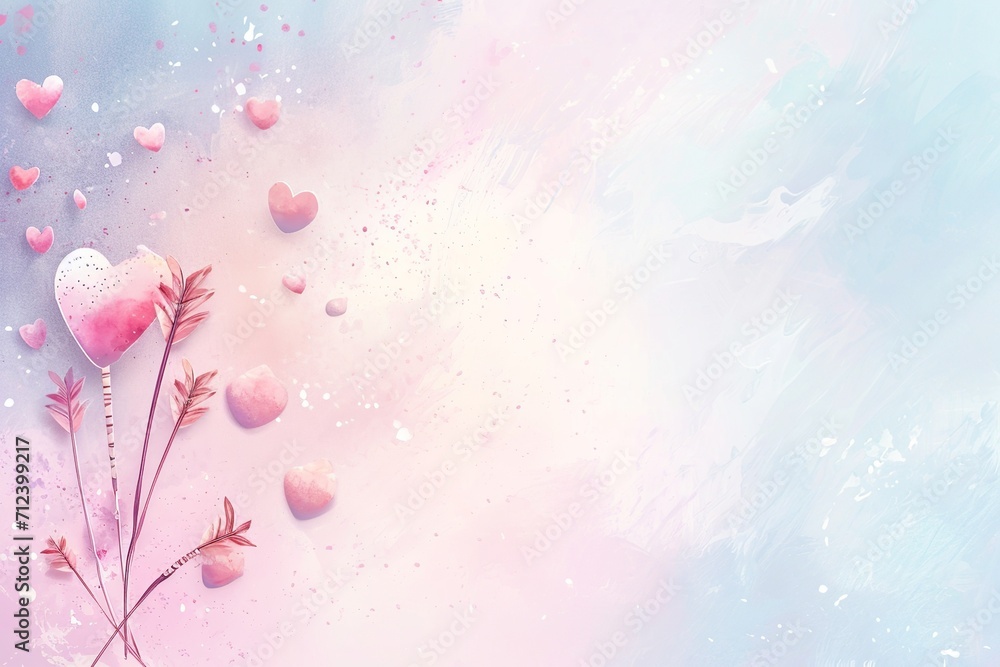 Naklejka premium Charming Cupid's Arrows in Pastel with Hearts