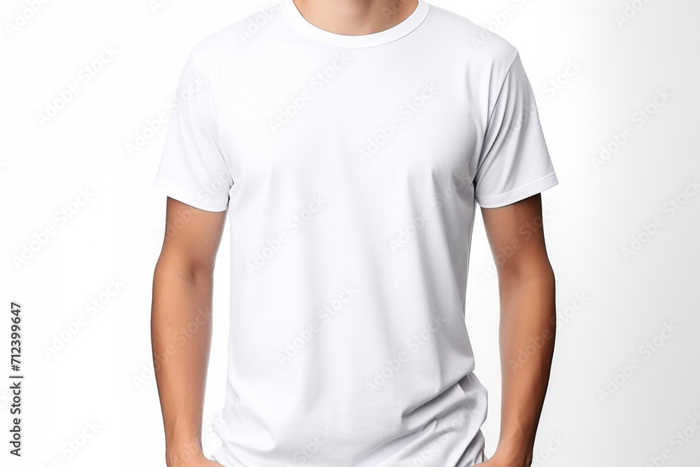 Woman in White Tshirt Mockup created with Generative AI Woman in White Tshirt Mockup created with Generative AI
