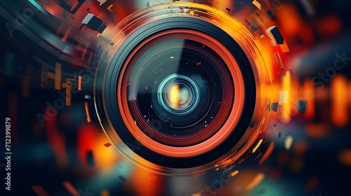 Colorfully stylized video camera lens close up.  © Ziyan Yang