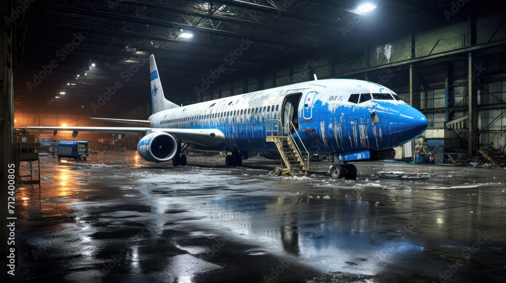 Old destroyed dismantled and abandoned aircraft in the field. Plane crash. Aviation crisis Old destroyed dismantled and abandoned aircraft in the field. Plane crash. Aviation crisis