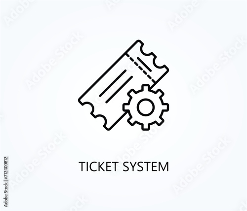 Ticket system vector icon. Simple element illustration sign symbol EPS