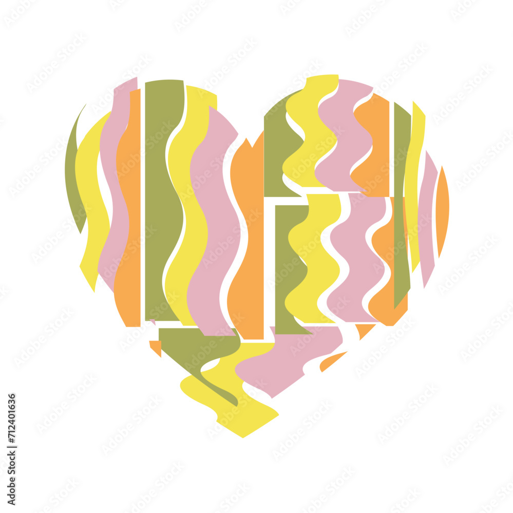 Happy Valentine's day. Greeting card with hearts. Heart made of abstract geometric pattern Happy Valentine's day. Greeting card with hearts. Heart made of abstract geometric pattern