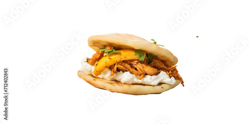 Traditional Venezuelan food arepa made from cornmeal, with cheese and meat