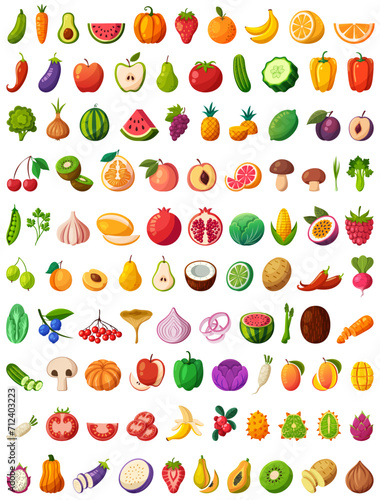 Fototapeta Naklejka Na Ścianę i Meble -  Large set of fruits and vegetables