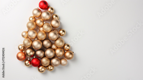 Festive Christmas Composition with Sparkling Tree Balls on White Background, Ideal for Holiday Marketing and Greeting Cards – Elegant New Year Decor Concept with Copy Space for Promotional Content.