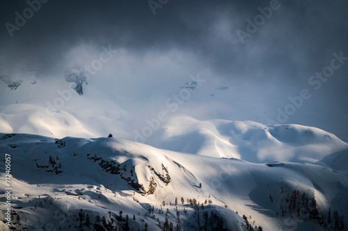 Snow on Mount Canin and Montasio. Spring snow