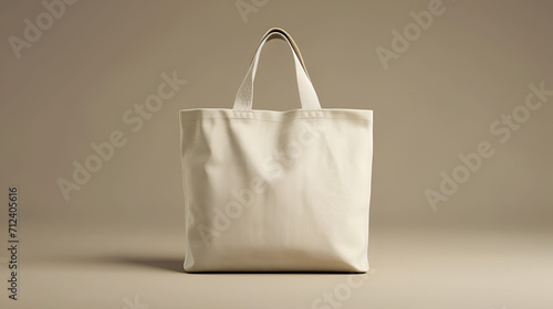 Blank Reusable Canvas tote Cloth Shopping bag mockup, copy space, generative ai
