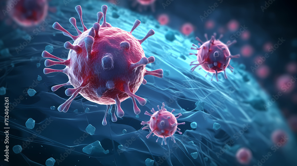 Cell background, virus cells, medical research background Cell background, virus cells, medical research background