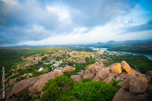 UNESCO world historical heritage site in Hampi, Karnataka, India. photo