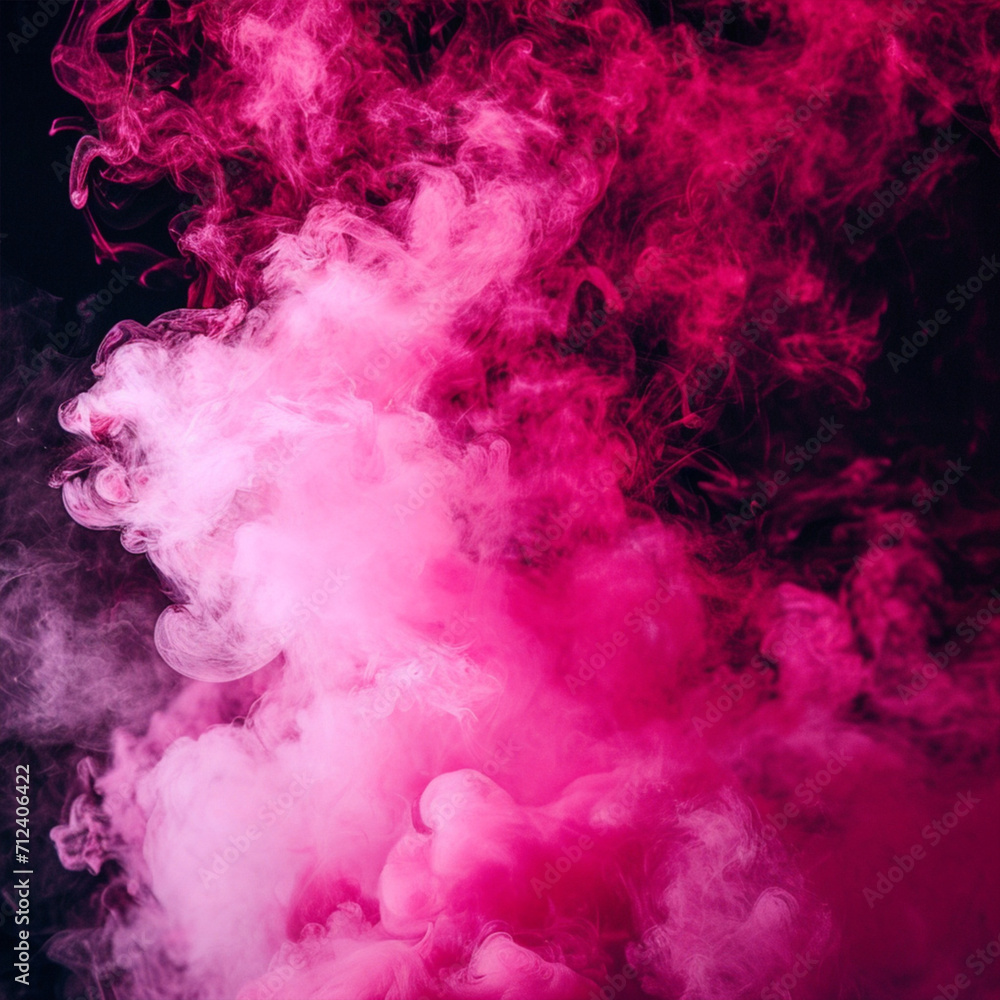 Magenta smoke in black background, ai technology Magenta smoke in black background, ai technology