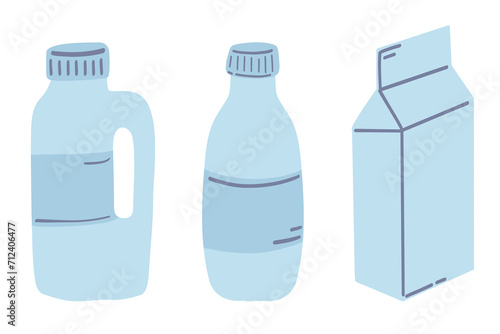 Set of milk packs flat design
