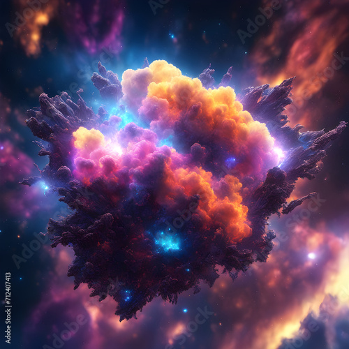 Colorful Nebula In Space Background or Wallpaper © Tiago