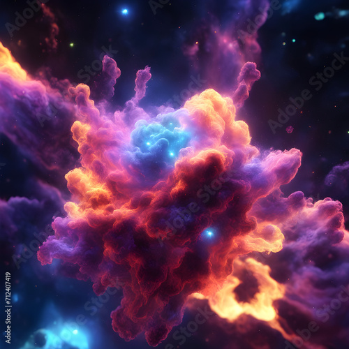 Colorful Nebula In Space Background or Wallpaper