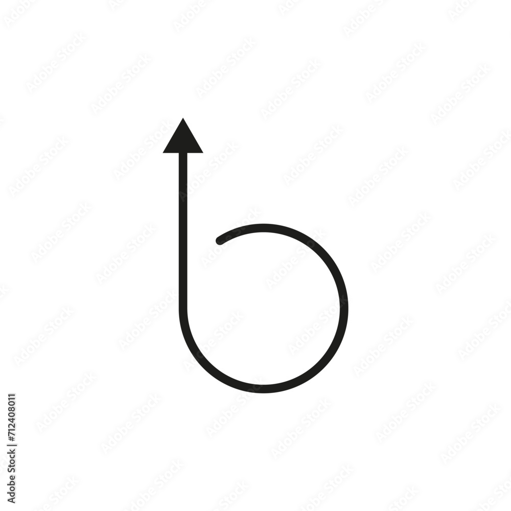 Semicircular rounded arrow. Semi circle thin long narrow shape. Vector drawing and illustration. Semicircular rounded arrow. Semi circle thin long narrow shape. Vector drawing and illustration.