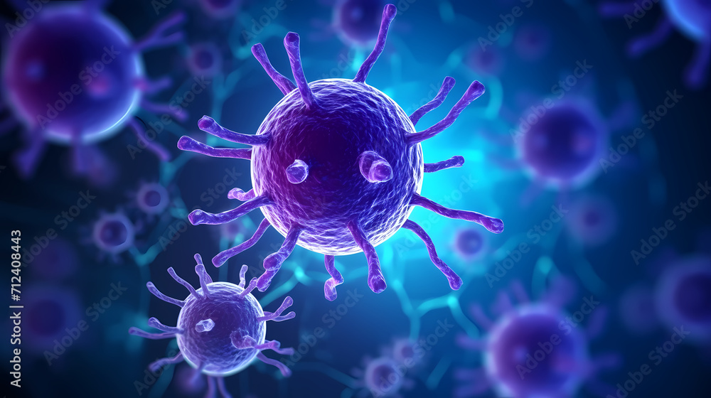 Cell background, virus cells, medical research background Cell background, virus cells, medical research background