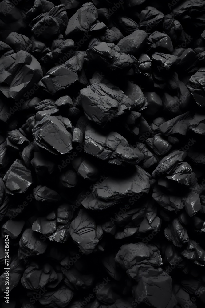 View of black charcoals View of black charcoals