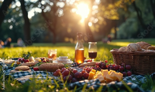 photo of a picnic on a grass field