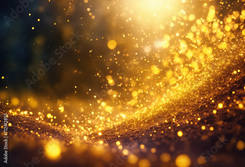 yellow glow particle abstract bokeh background © Roman