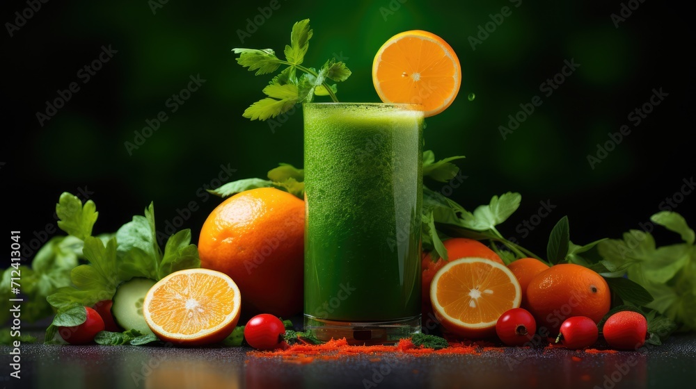 Fototapeta premium Vegetable juice, smoothie healthy drink,