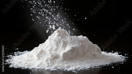 flour food black background ai visual concept