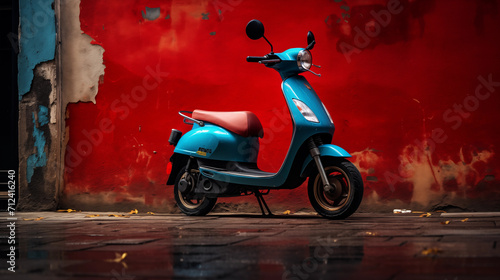red scooter on the street