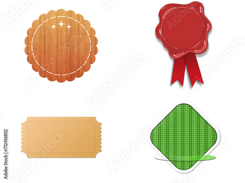 Array of Fancy Badges, Artistic Logo Emblems, and Boutique Labels (ID: 712416802)