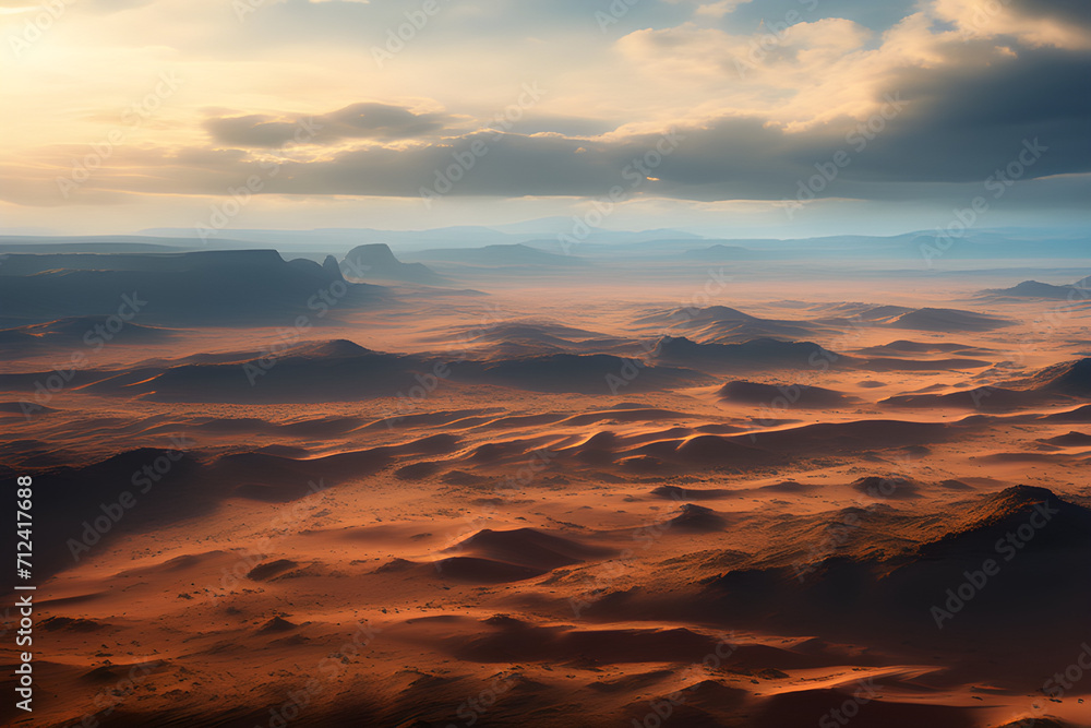 sunset in the mountains, Generative AI sunset in the mountains, Generative AI