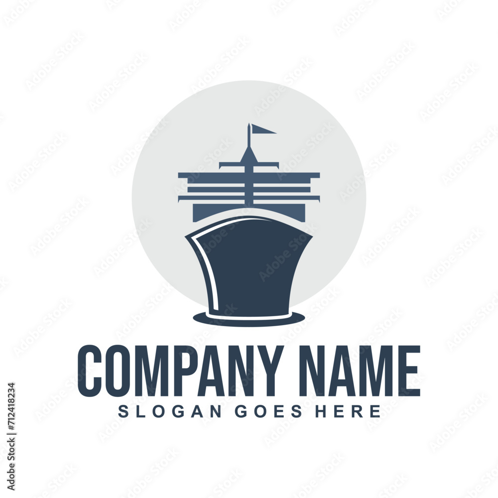 sea ship logo vector symbol
