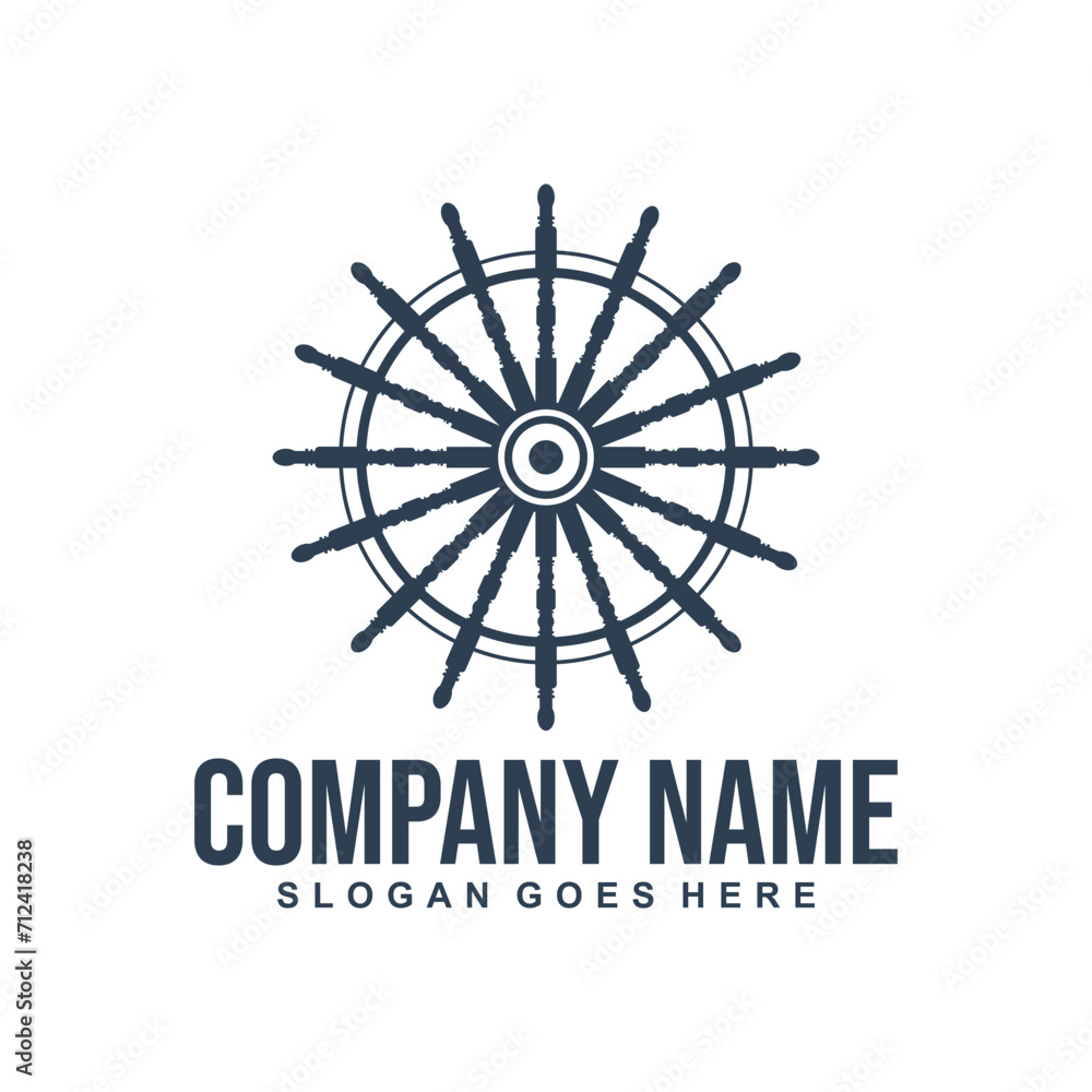 Steering Wheel Sailor Captain Boat Ship Yacht Transport logo design inspiration Steering Wheel Sailor Captain Boat Ship Yacht Transport logo design inspiration