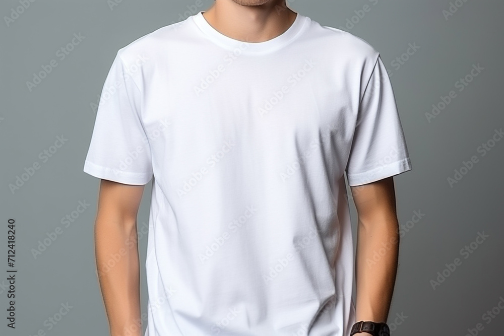 Woman in White Tshirt Mockup created with Generative AI Woman in White Tshirt Mockup created with Generative AI