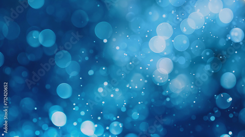 Abstract blue background with bokeh effect, beautiful bright shine, light sparkles.