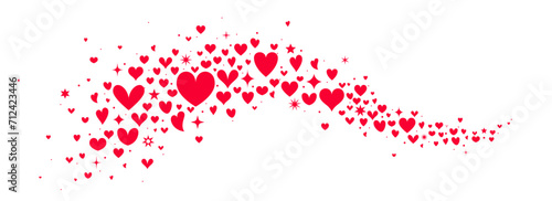 Valentine Day border, red heart banner