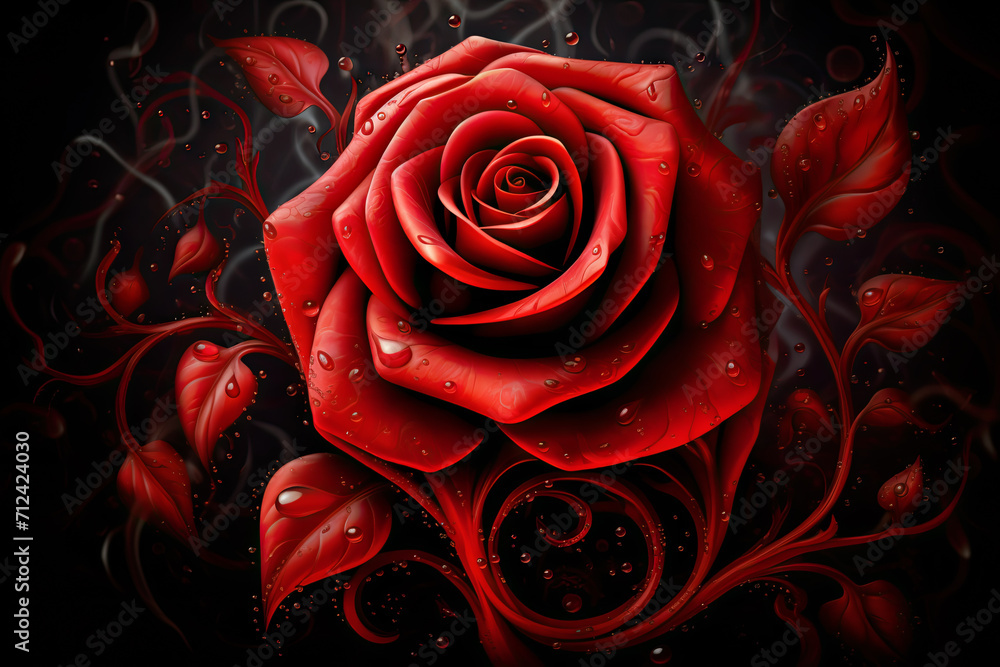 Naklejka premium Red rose background.