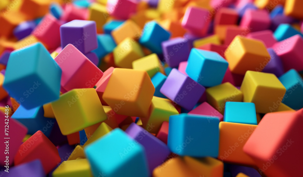 Abstract shape, wallpaper and backdrop connection of 3d square scene for online storage, big data and creativity software. Colourful, vibrant and creative mockup for graphic design, poster or celebra Abstract shape, wallpaper and backdrop connection of 3d square scene for online storage, big data and creativity software. Colourful, vibrant and creative mockup for graphic design, poster or celebra