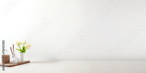 White space and kitchen table background. photo