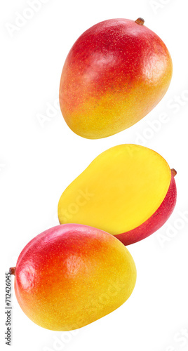 Fresh organic mango isolated on white background