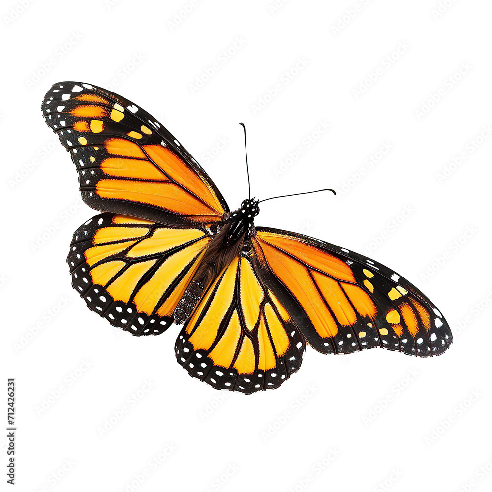 Fototapeta premium monarch butterfly isolated on transparent background.
