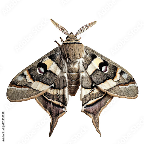 Morgan's Sphinx Moth Isolated on transparent background. photo