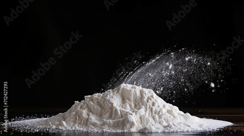 flour food black background ai visual concept