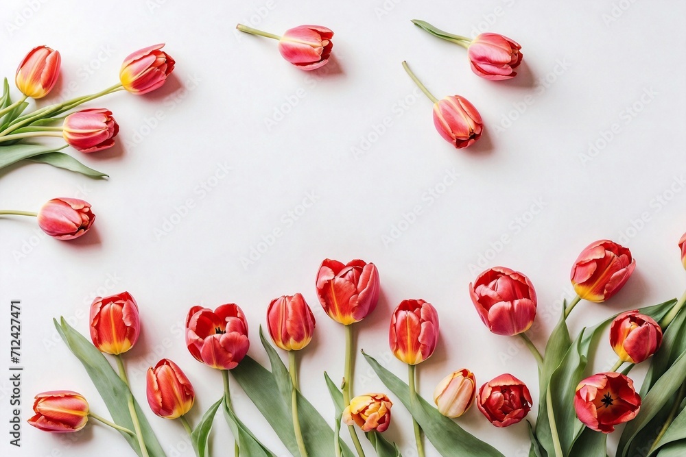 bouquet of red tulips, banner designs