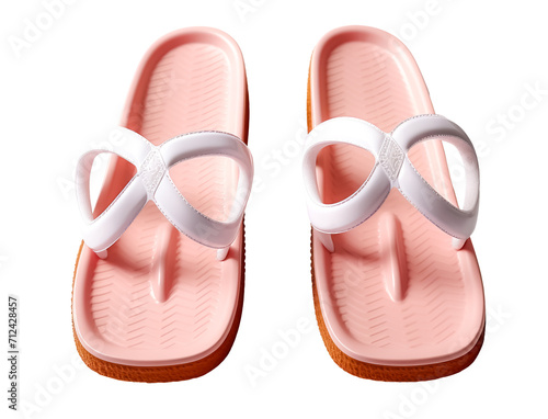 pair of pink slippers isolated on a transparent background