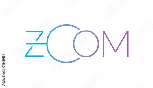 blue-purple zoom logo on white background. zoom word
