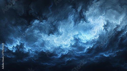 An abstract impression of a thunderstorm  with deep grays and flashes of electric blue  creating a dynamic yet powerful scene of natural energy  abstract background