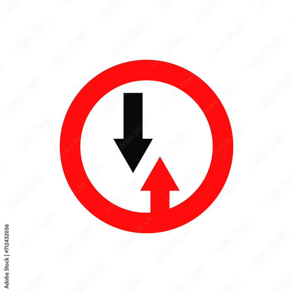 Give way to oncoming traffic sign graphic design Give way to oncoming traffic sign graphic design