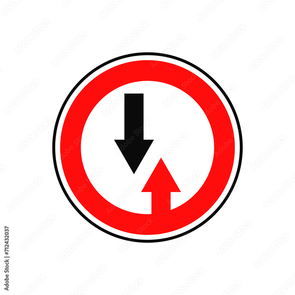 Give way to oncoming traffic sign graphic design Give way to oncoming traffic sign graphic design