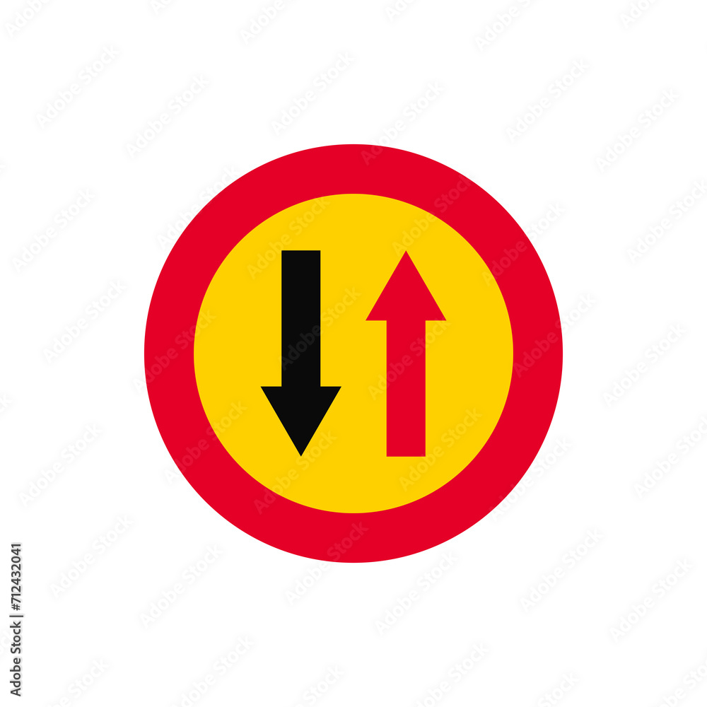Give way to oncoming traffic sign graphic design Give way to oncoming traffic sign graphic design